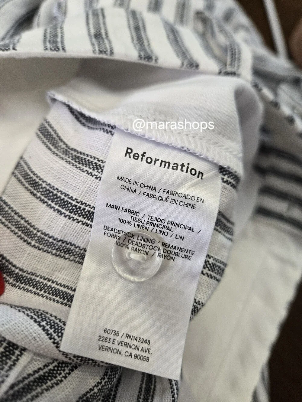Reformation Carter Linen Mid Rise Pant